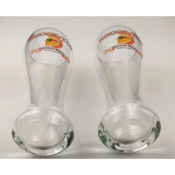 2 - SHOCK TOP BELGIAN WHITE Beer Pilsner Glasses &‎ Vintage Beer Coaster - Picture 2 of 16